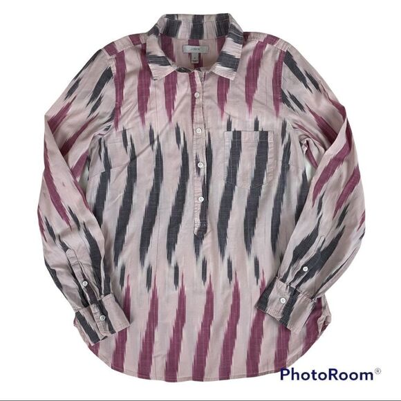 J. Crew Pink Ikat Popover Shirt, size 6- GUC - Picture 2 of 6